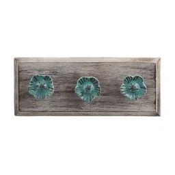 Indianshelf Green & Brown Daffodils Etched Printed Wall Key Holder-image-72