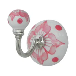Indianshelf Red & White Lisianthus Printed Wall Key Holder-image-38