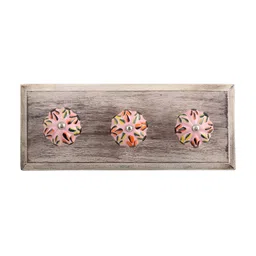 Indianshelf Pink & Grey Leaf Melon Wall Hooks Key Holder-50