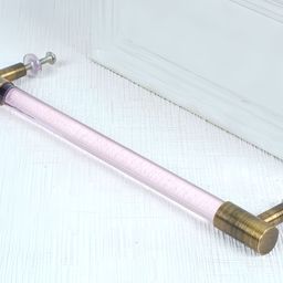 Indianshelf Pink & Beige Cylinder Glass Door Handles-image-24
