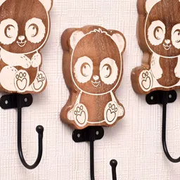 Indianshelf Brown & Black Printed Brass Wall 3 Hooks Key Holder-image-50