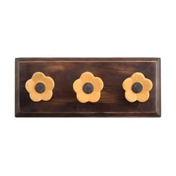 Indianshelf Brown & Mustard Yellow Daffodils Wall Key Holder-image-97