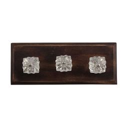 Indianshelf Transparent & Brown Solid Wood 3-Hooks Wall Key Holder-19