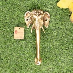 Two Moustaches Brown Ganesha Design Brass Door Handle-picture-3