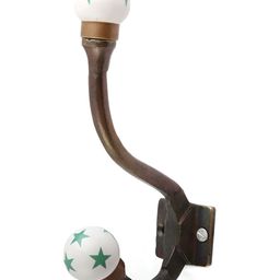 Indianshelf Green Ceramic Star Wall Hooks Key Holder-36