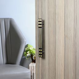 Two Moustaches Gold Toned Textured Brass Door Handle-36