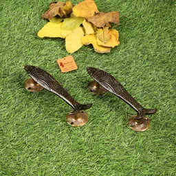 Two Moustaches Brown 2 Pieces Fish Brass Design Door Handles-image-38