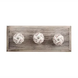 Indianshelf White & Brown Etched Printed Wall Key Holder-image-83