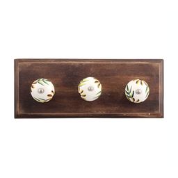 Indianshelf White Wooden Leaf Wall Hooks Key Holder-24