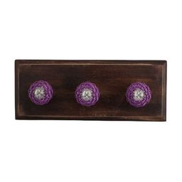 Indianshelf Brown & Purple Wire-Weaved Wooden Wall Key Holder-image-96