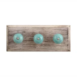 Indianshelf Green & Beige Crackle Wall Hooks-image-75