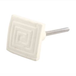 Indianshelf White 6 Pieces Cream Metal Knobs-49