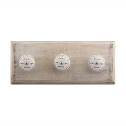 Indianshelf Beige & White Roman Watch Printed Melon Rectangle Shape Wooden Wall Hook-20