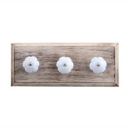 Indianshelf Grey & Beige Melon Wooden Wall Hooks Holder-50