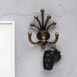 Two Moustaches Brown Gothic Designed Metal Key Holder-31