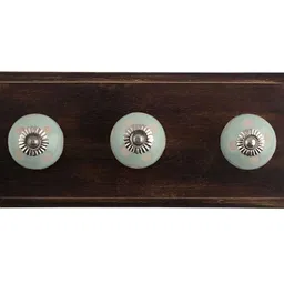 Indianshelf Green & Brown Wooden Wall 3 Hooks Key Holder-image-16