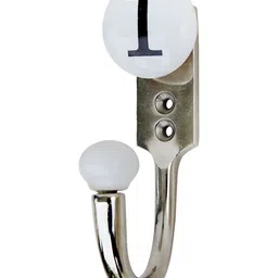 Indianshelf White & Black Number 1 Printed Wall Hook Key Holder-image-3