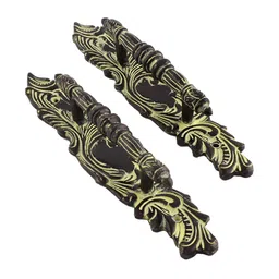 Indianshelf Black & Yellow 2 Pieces Brass European Style Door Handles-5