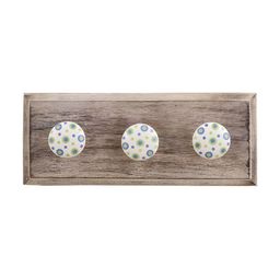 Indianshelf Brown & Blue Dotted Printed Wooden Wall Hook Key Holder-image-71