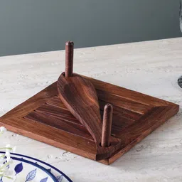 The Decor Mart Brown Wooden Tissue Holder-20