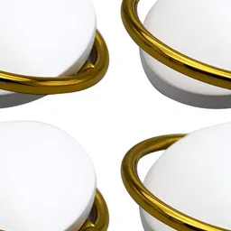 Rab White & Gold Toned 4 Pieces Glossy Finish Drawer Handle-7