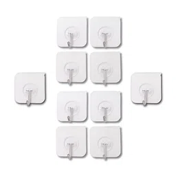 Kuber Industries Transparent 10 Pieces Wall Hooks-3