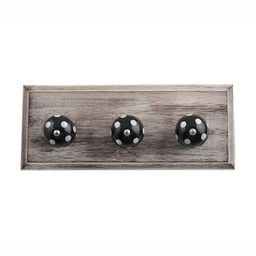 Indianshelf Black & White Dot Design Wooden Wall Hook-19
