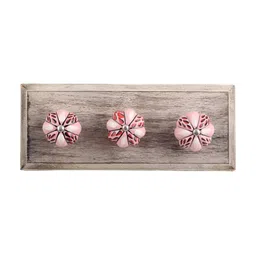 Indianshelf Red & Pink Leaf Melon Wall Hooks Key Holder-36