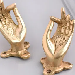 Indianshelf 2-Pcs Beige Mudra Hand Door Handles-image-27