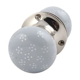Indianshelf Grey & White Flower Printed Door Handle-image-80