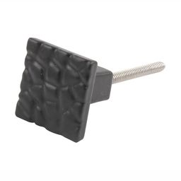 Indianshelf Black 6 Pieces Iron Hammered Square Knobs-image-14