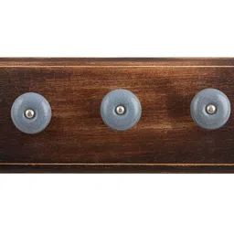 Indianshelf Grey & Brown Wooden Wall 3 Hooks Key Holder-image-25