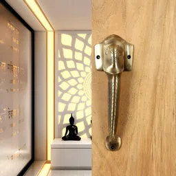 Two Moustaches Brown Elephant Design Brass Door Handle-image-11