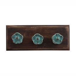 Indianshelf Green & Brown Daffodils Etched Wall Key Holder-image-71