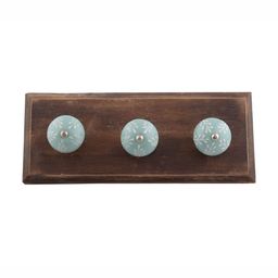 Indianshelf Brown & Green Leaf Floral Wall Hooks-image-5