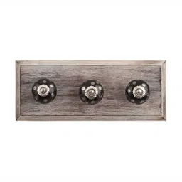 Indianshelf Grey & Black Wooden Wall 3 Hooks Key Holder-image-18