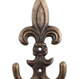 Indianshelf Brown Iron Fleur De Lis Wall Hooks Key Holder-picture-30