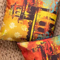 NISRAG HOME Red and Blue 2 Pieces Floral Cushion Covers-image-76