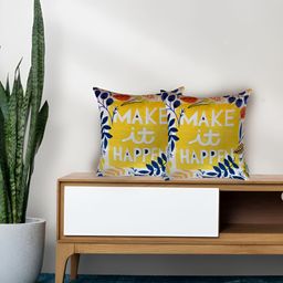 Tasseled Home White & Yellow 2 Pcs Velvet Square Cushion Covers-10