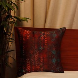 ZEBA Red & Black Abstract Square Cushion Covers-9