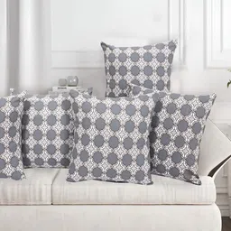 Texstylers Brown 5 Pieces Abstract Square Cushion Covers-image-24