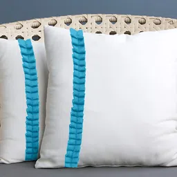 BIRD WING White 2 Pieces Textured Cotton Square Cushion Covers-picture-38