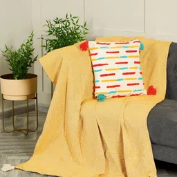 SASHAA WORLD 100% Cotton Decorative Cushion Cover with Zipper- 45X45 cm-image-63