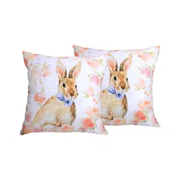BIRD WING White & Pink 2 Pcs Square Cushion Covers-picture-29