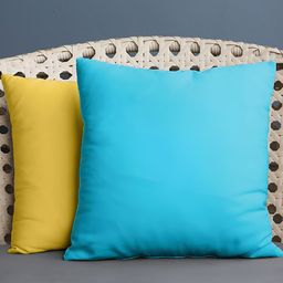 BIRD WING Yellow & Blue 2 Pieces Square Cotton Cushion Covers-image-92