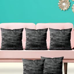 ArtzFolio Black 5 Pieces Geometric Printed Square Cushion Covers-8