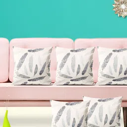 ArtzFolio White 5 Pieces Printed Square Cushion Covers-image-70