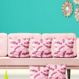 ArtzFolio Pink 5 Pieces Abstract Square Cushion Covers-picture-5