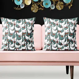 ArtzFolio Grey & White 5 Pieces Printed Square Cushion Covers-image-102