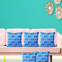 ArtzFolio Blue 5 Pieces Abstract Printed Square Cushion Covers-image-97